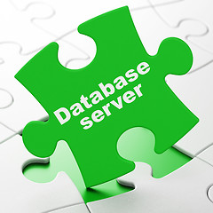 Image showing Programming concept: Database Server on puzzle background