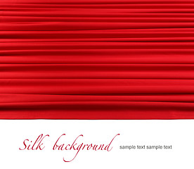 Image showing red silk curtain background