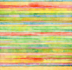 Image showing Abstract  strip watercolor painted background