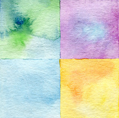 Image showing Abstract  square watercolor painted background