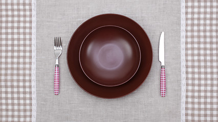 Image showing empty plate with fork and knife