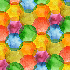 Image showing Abstract watercolor circle painted background