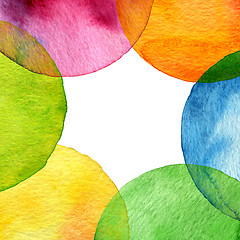 Image showing Abstract watercolor circle painted background