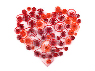 Image showing curling paper red heart