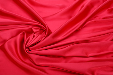 Image showing red silk fabric background