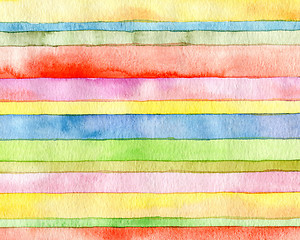 Image showing Abstract  strip watercolor painted background