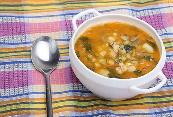 Image showing pea soup in bowl