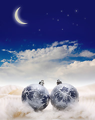 Image showing silver Christmas balls