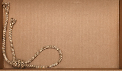 Image showing Rope on cardboard texture background