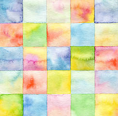 Image showing Abstract  square watercolor painted background