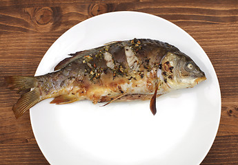 Image showing fried fish on plate