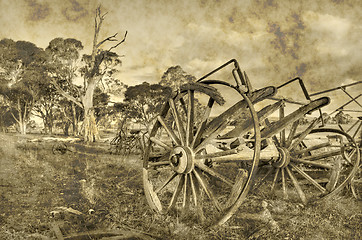 Image showing old photo of wagon