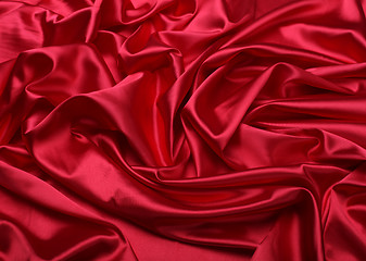 Image showing red silk fabric background