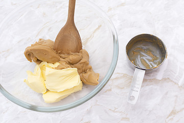 Image showing Mixing peanut butter and butter