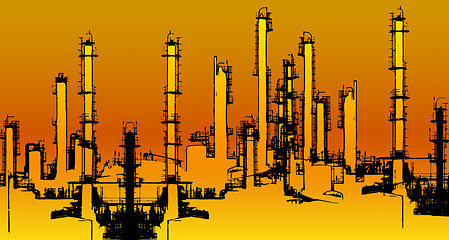 Image showing Oil refinery illustration