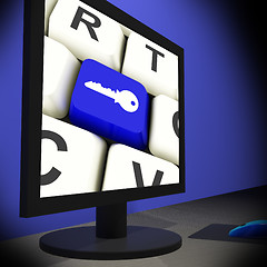 Image showing Key On Monitor Shows Security