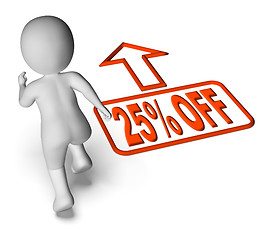 Image showing Running Character Shows Sale Discount Twenty Five Percent Off 25