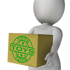 Image showing Toys Box Means Shopping And Buying For Children Or Kids