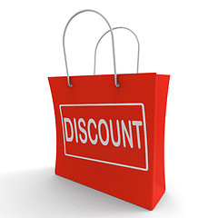 Image showing Discount Shopping Bag Means Cut Price Or Reduce