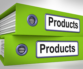 Image showing Products Folders Mean Goods And Merchandise For Sale