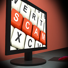 Image showing Scam On Monitor Showing Schemes