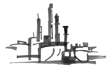 Image showing Oil refinery illustration