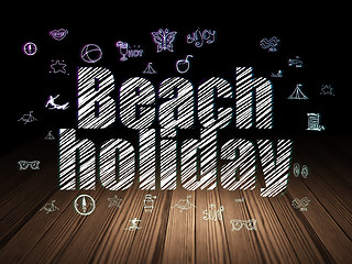 Image showing Travel concept: Beach Holiday in grunge dark room