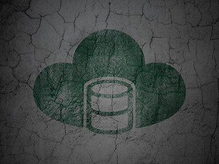 Image showing Cloud networking concept: Database With Cloud on grunge wall background