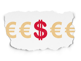 Image showing Currency concept: dollar icon on Torn Paper background