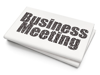 Image showing Business concept: Business Meeting on Blank Newspaper background