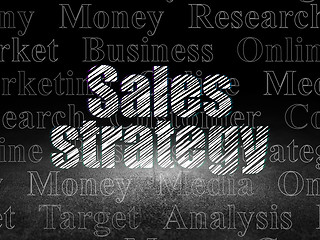 Image showing Advertising concept: Sales Strategy in grunge dark room