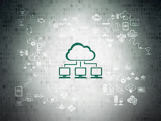 Image showing Cloud networking concept: Cloud Network on Digital Paper background