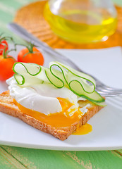 Image showing toast with poached eggs