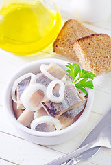 Image showing herring with onion and bread