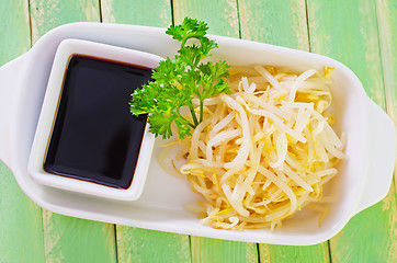 Image showing sprouts and soy sauce