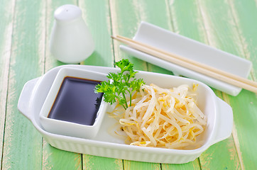 Image showing sprouts and soy sauce