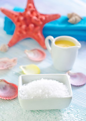 Image showing sea salt and shells