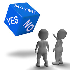 Image showing Maybe Yes No Dice Represents Uncertainty And Decisions