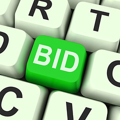 Image showing Bid Key Shows Online Auction Or Bidding 