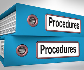 Image showing Procedures Folders Mean Correct Process And Best Practice