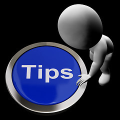 Image showing Tips Button Means Suggestions Pointers And Guidance