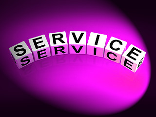 Image showing Service Dice Refer to Assistance Help work or Business