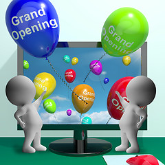 Image showing Grand Opening Balloons Showing New Online Store Launch 