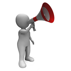 Image showing Loud Hailer Character Shows Broadcasting Proclaim And Megaphone 