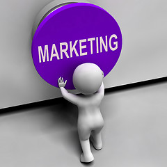 Image showing Marketing Button Means Brand Promotions And Advertising