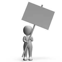 Image showing Character With Placard For Message Or Presentation