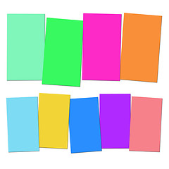 Image showing Four And Five Blank Paper Slips Show Copyspace For 4 Or 5 Letter