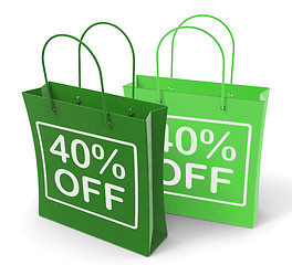 Image showing Forty Percent Off On Shopping Bags Shows 40 Bargains