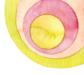 Image showing Abstract circle watercolor painted background