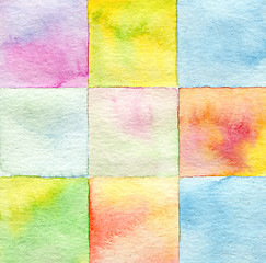 Image showing Abstract  square watercolor painted background